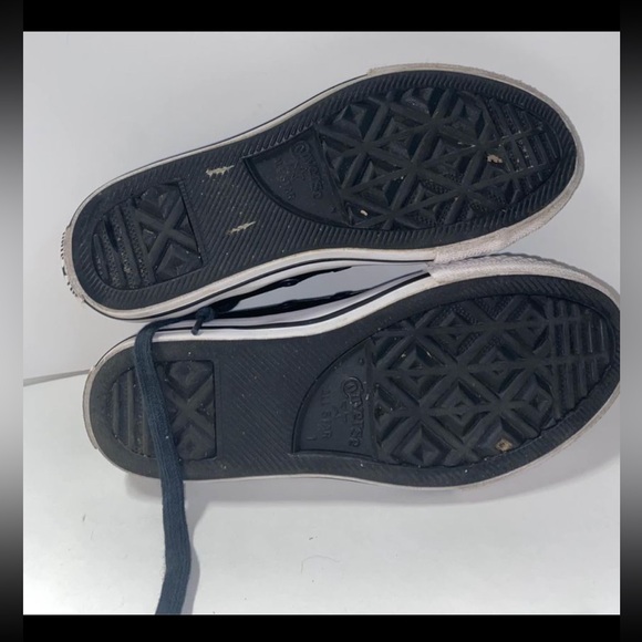 Sz 1 YOUTH CONVERSE SNEAKERS PEBBLE LEATHER BLACK COLOR - Picture 6 of 6